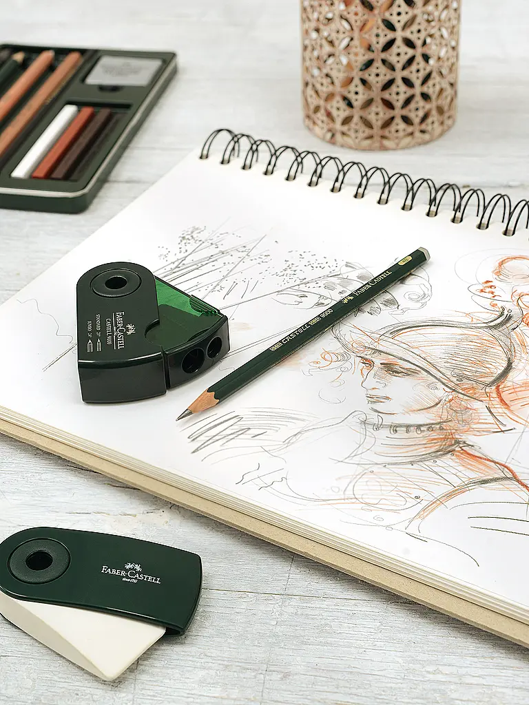 FABER-CASTELL | Coffret en bois Pitt Monochrome 86 pièces | Marron