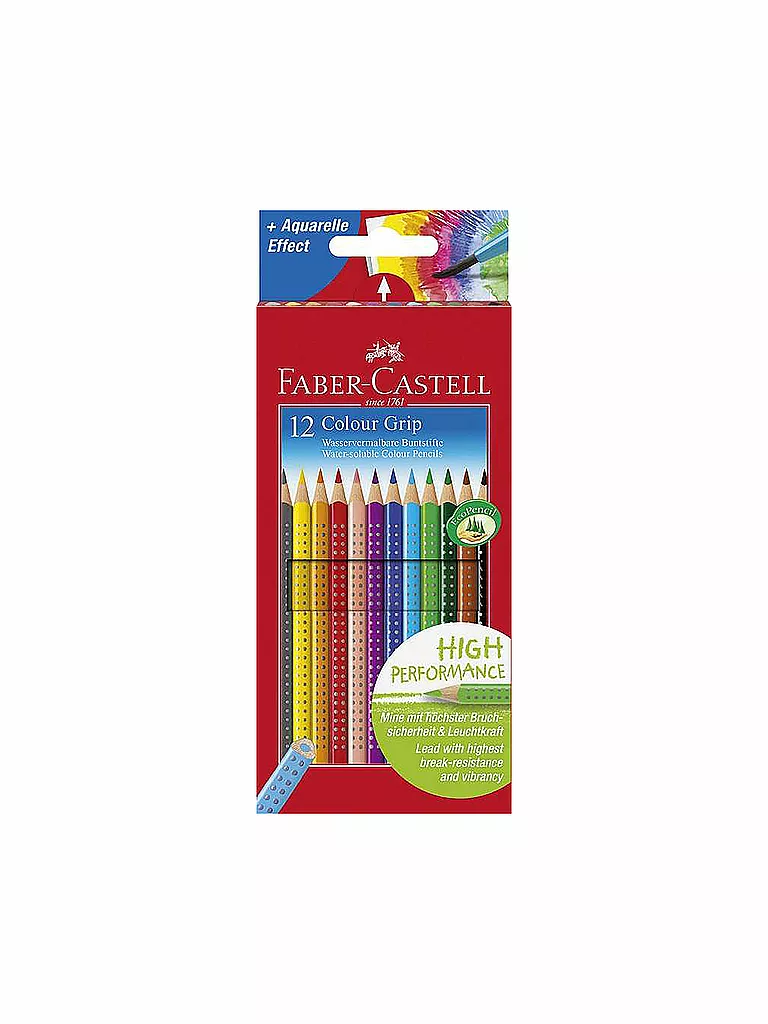 FABER-CASTELL | Colour Grip Crayon de couleur, étui carton de 12 | keine Farbe