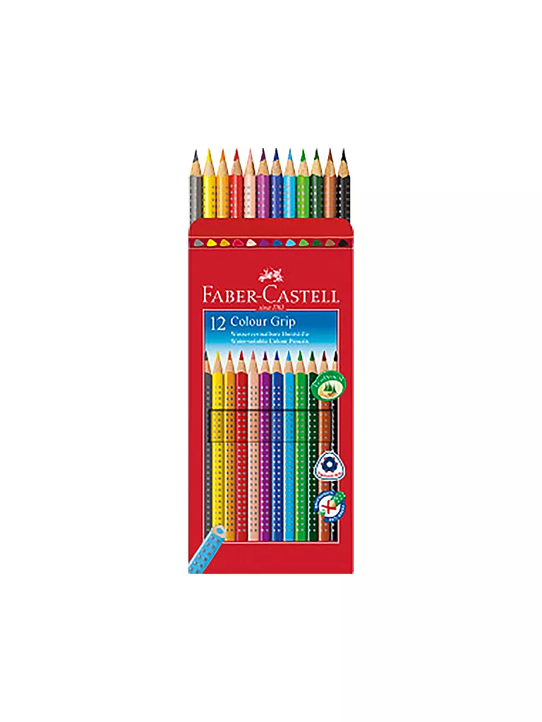FABER-CASTELL | Colour Grip Crayon de couleur, étui carton de 12 | keine Farbe
