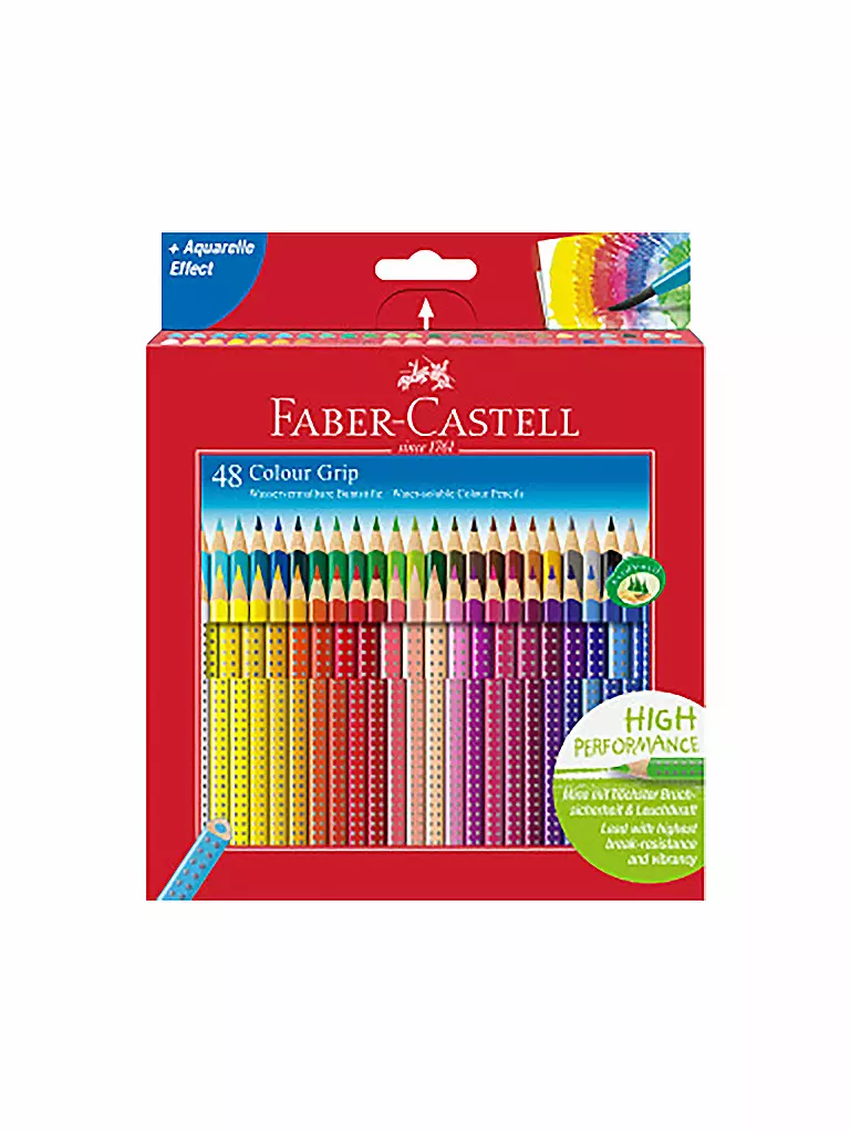 FABER-CASTELL | Colour Grip crayons de couleur, étui carton de 48 | keine Farbe