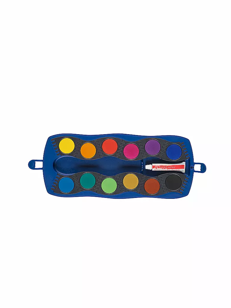 FABER-CASTELL | Connector Boîte de peinture opaque, bleu, 12 couleurs plus blanc opaque | keine Farbe