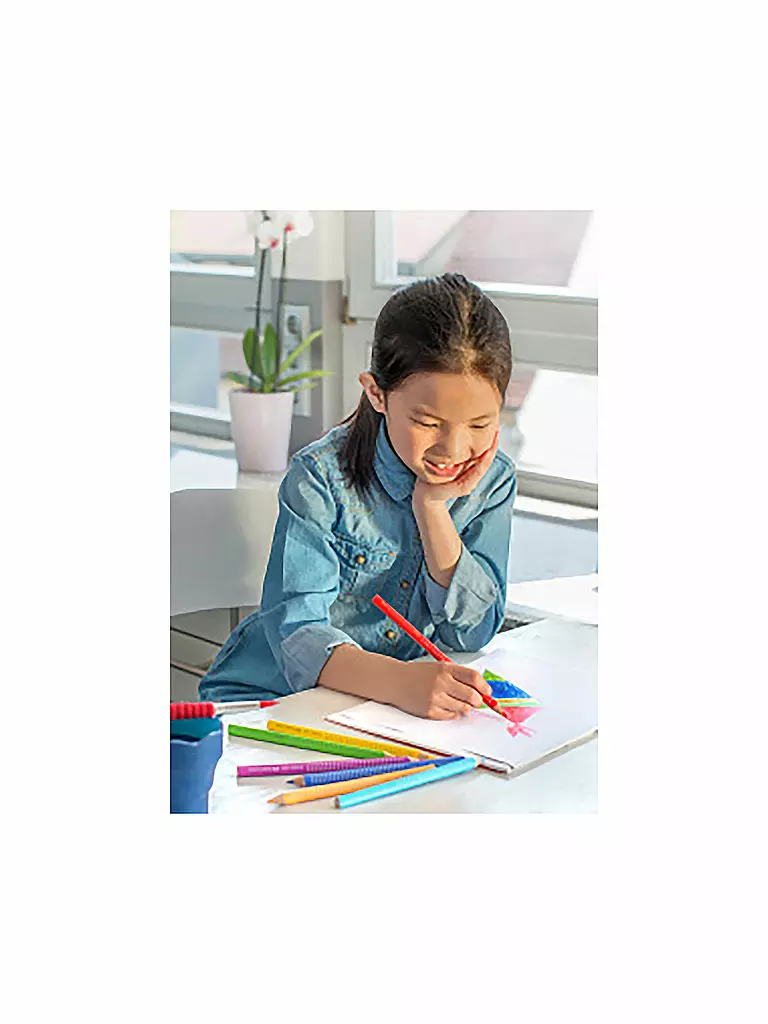 FABER-CASTELL | Crayon de couleur Jumbo Grip, étui carton de 6 | 