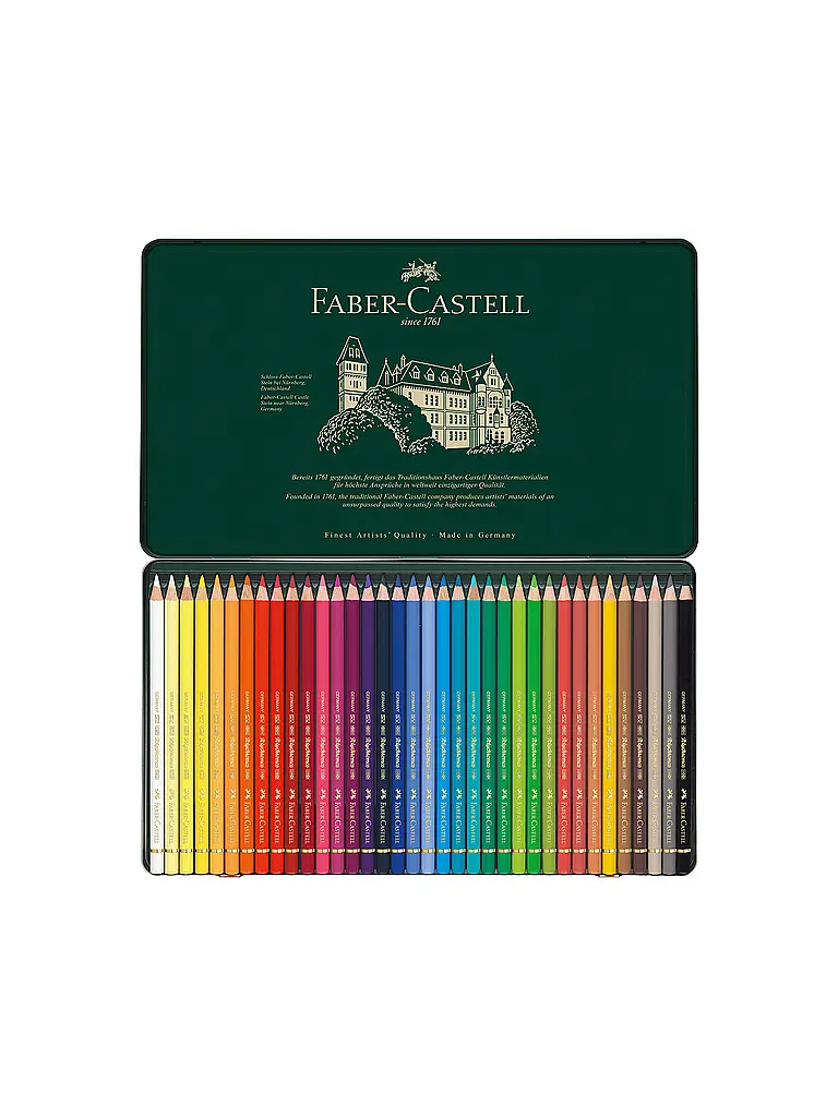 FABER-CASTELL | Crayon de couleur Polychromos, étui métallique de 36 | Vert foncé