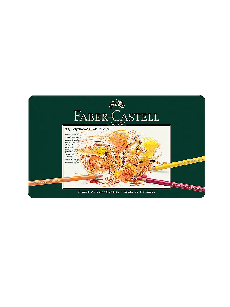 FABER-CASTELL | Crayon de couleur Polychromos, étui métallique de 36 | Vert foncé