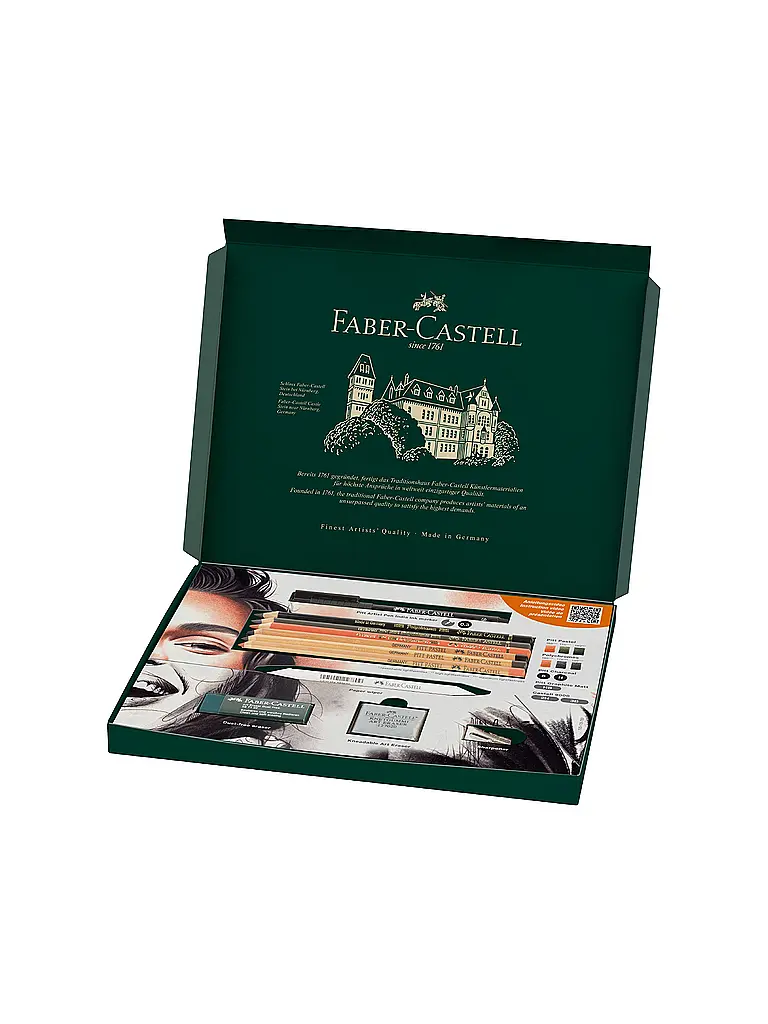 FABER-CASTELL | Crayons de couleur, set de découverte 17 pièces, produits d'art secs | Vert foncé