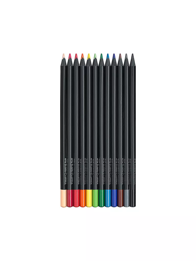FABER-CASTELL | Crayons de couleur Black Edition, étui carton de 12 | keine Farbe