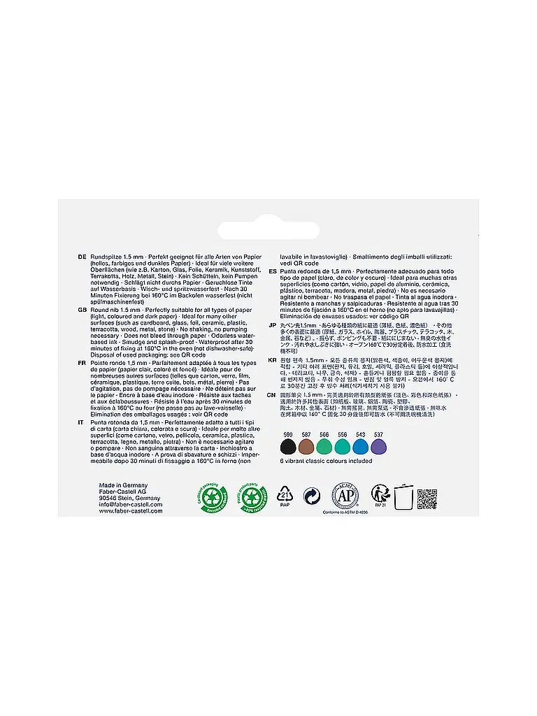 FABER-CASTELL | Goaf Marqueur Créatif 1.5 Set 6 pièces Haven | Multicolore