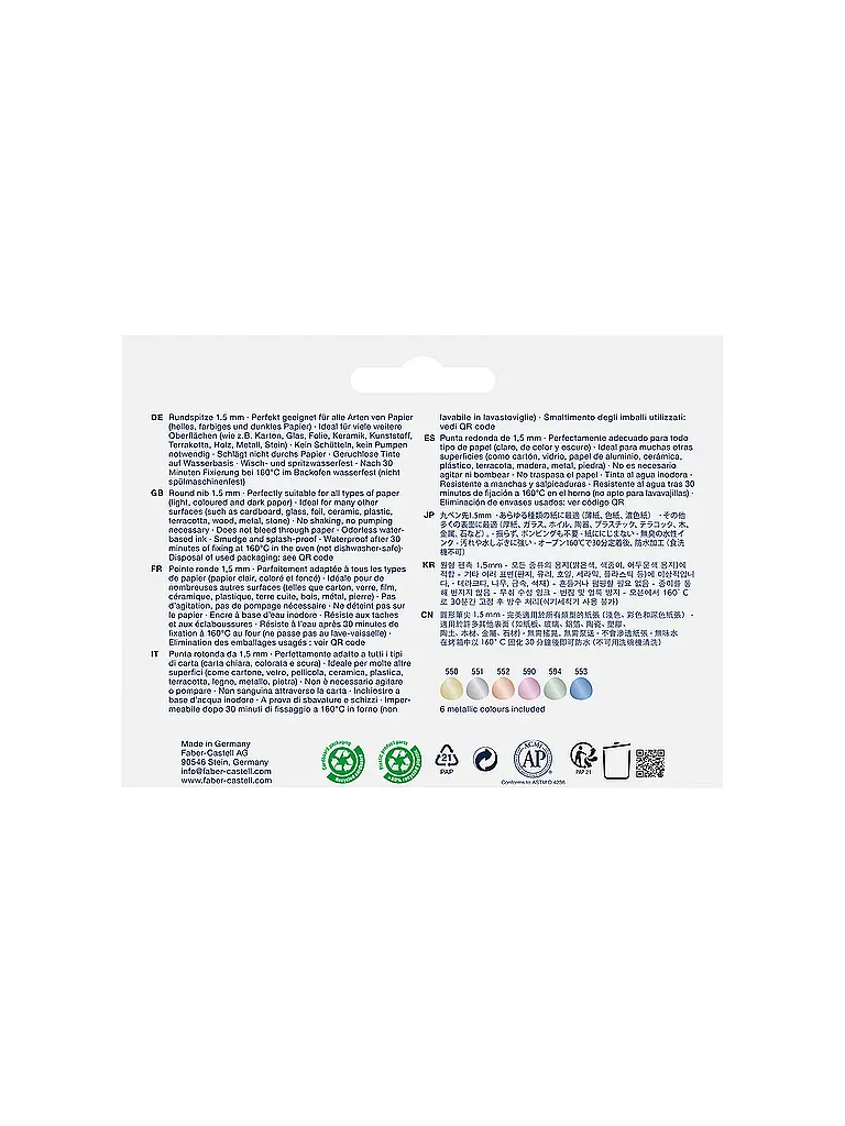 FABER-CASTELL | Goaf Marqueur Créatif 1.5 Set 6 pièces | bunt