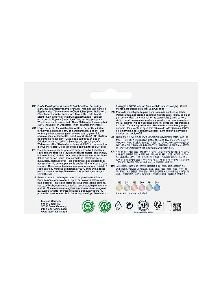 FABER-CASTELL | Gofa Marqueurs créatifs, étui de 6 Celebr. | Multicolore