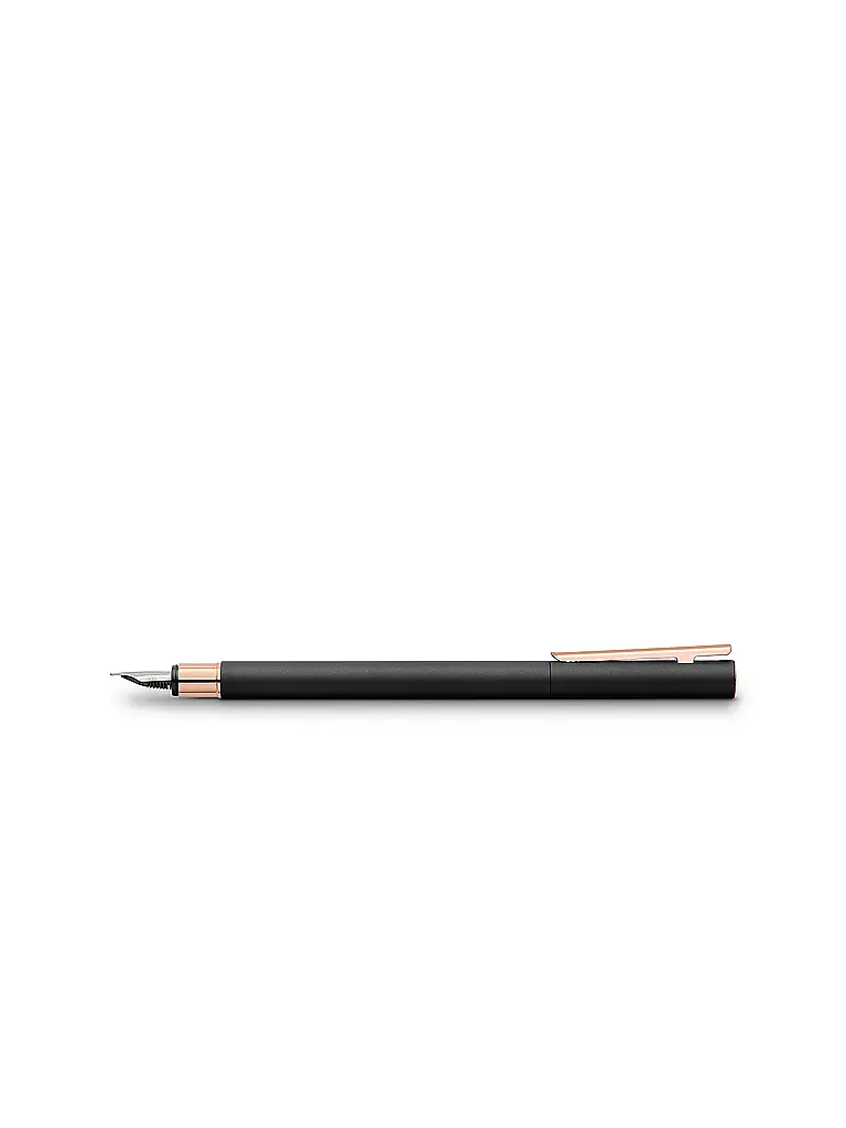 FABER-CASTELL | Neo Slim Stylo plume en métal, largeur de plume M, noir et or rose | Noir