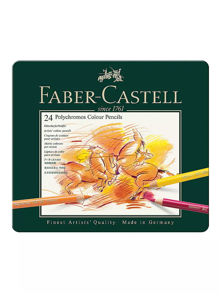 FABER-CASTELL | Polychromos Farbstifte 24er Metalletui | Vert foncé