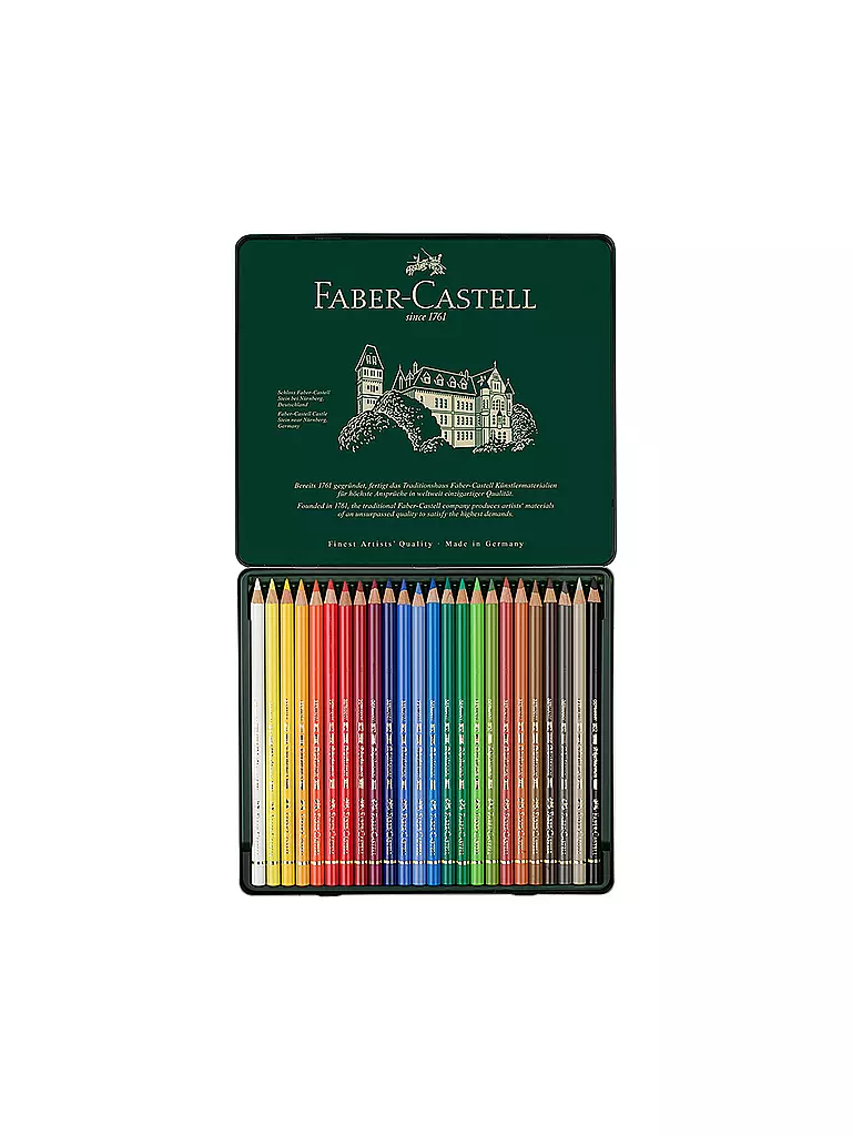 FABER-CASTELL | Polychromos Farbstifte 24er Metalletui | Vert foncé
