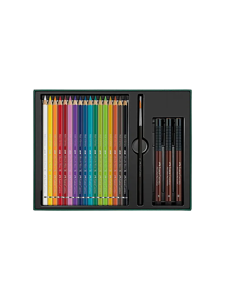 FABER-CASTELL | Set de crayons de couleur 21 pièces PITT ARTIST PEN | Vert foncé