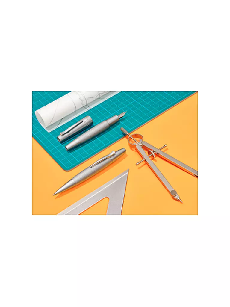 FABER-CASTELL | Stylo plume e-motion pure moyen (argent) | Aucune couleur