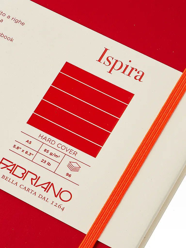 FABRIANO | Carnet ISPIRA A5 ligné Rouge | 