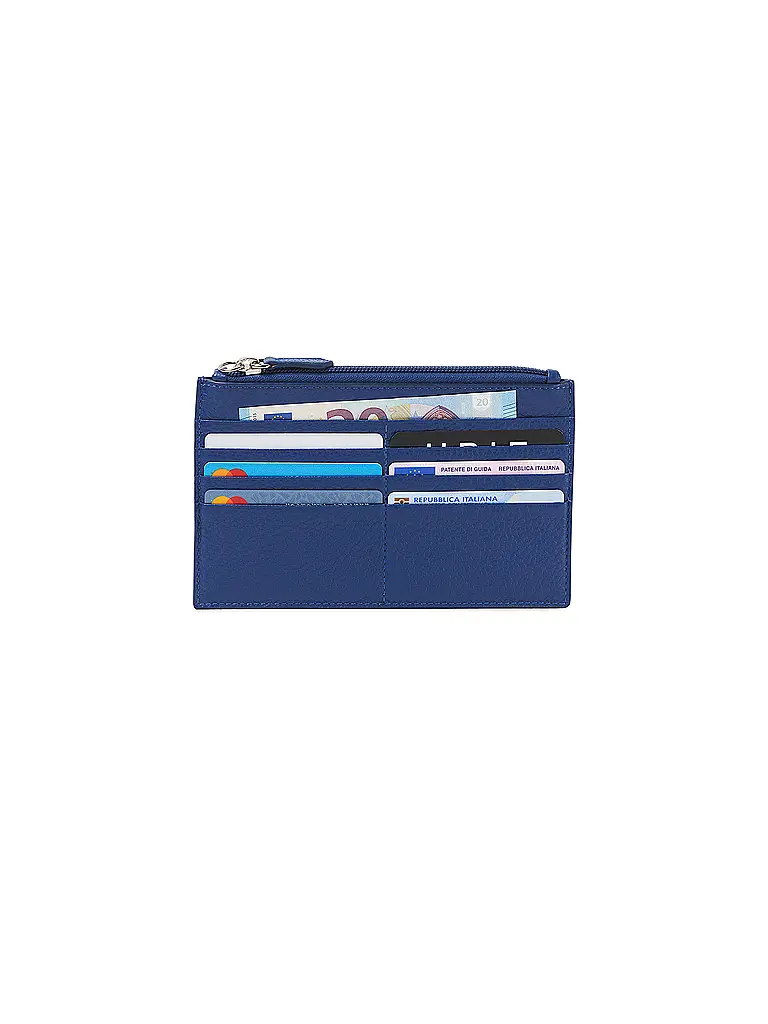 FABRIANO | Porte-cartes zippé bleu | 