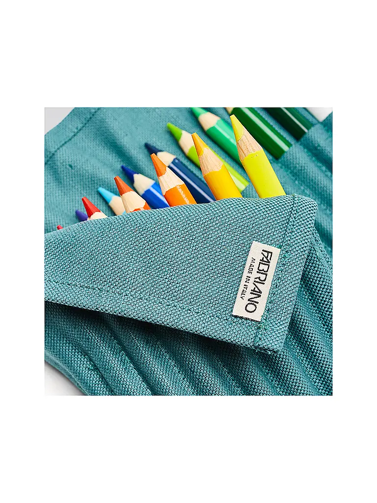 FABRIANO | Trousse à crayons de couleur avec 24 crayons de couleur Aquamarina | 