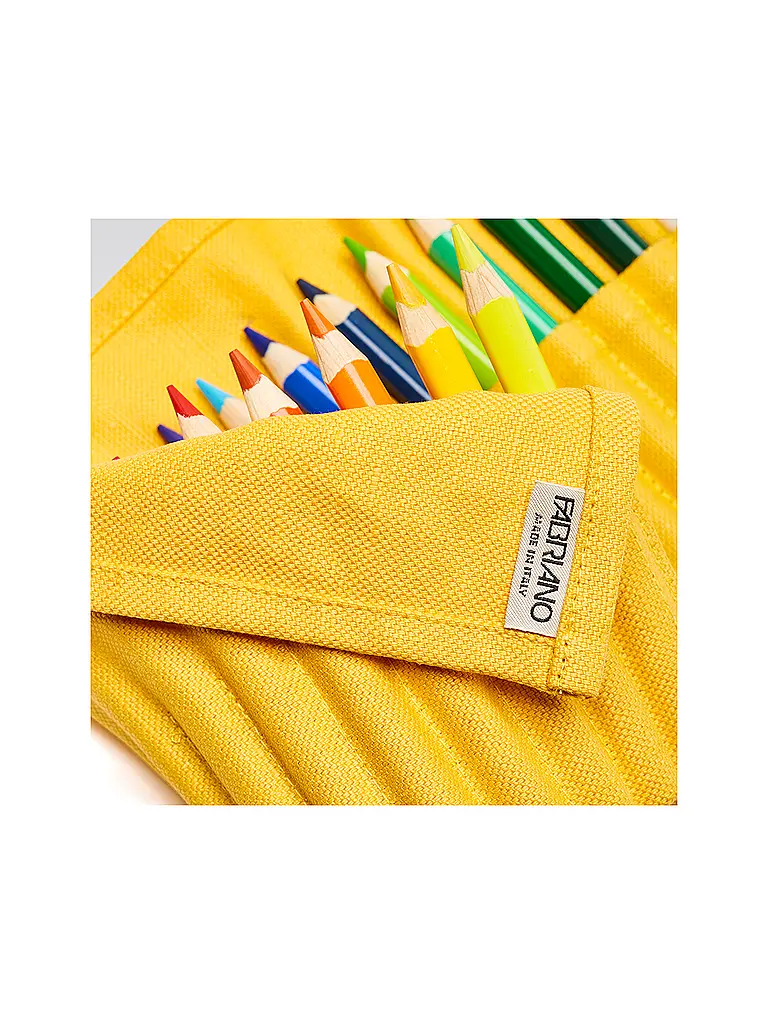 FABRIANO | Trousse à crayons de couleur avec 24 crayons de couleur Yellow | 