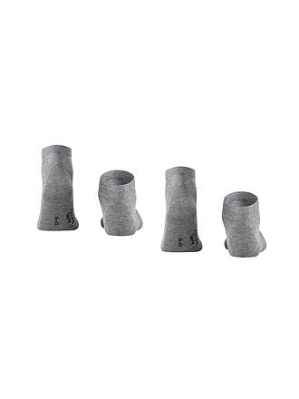 FALKE | Lot de 2 paires de chaussettes sneakers HAPPY light grey melange