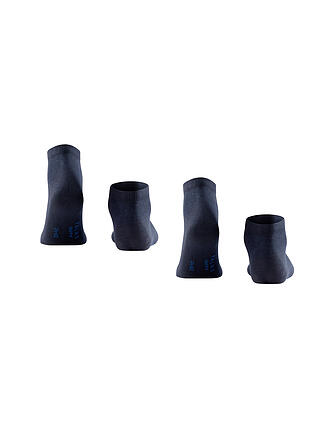 FALKE | Chaussettes sneaker lot de 2 HAPPY bleu marine foncé