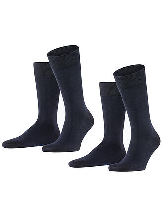 FALKE | Lot de 2 paires de chaussettes "Happy" (bleu marine foncé)