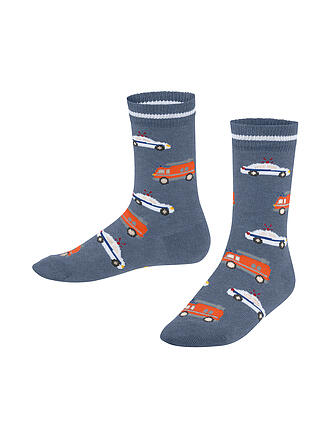 FALKE | Chaussettes enfant POLICE ET VOITURES DE POMPIERS jeans clair