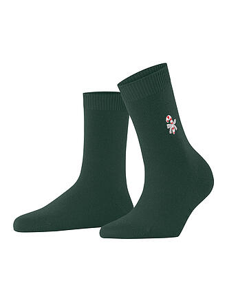 FALKE | Chaussettes COSY WOOL CANDY CANE vert chasseur