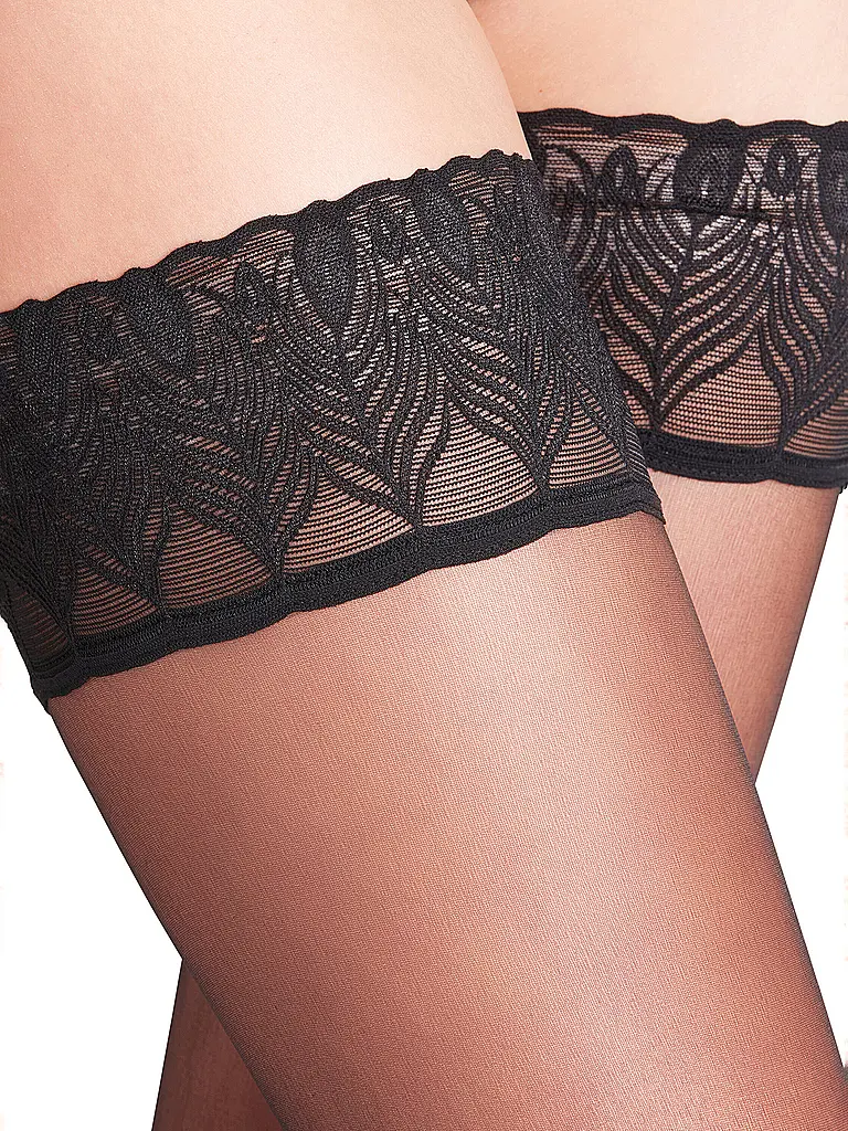 FALKE | Bas jarretiers LUNELLE 8 DEN noir | Noir