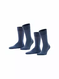 FALKE | Chaussettes, lot de 2 "Happy" (marine chiné) | Bleu