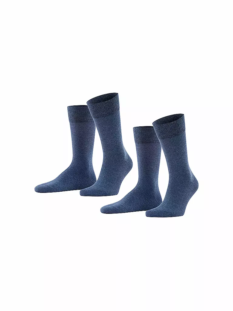 FALKE | Chaussettes, lot de 2 "Happy" (marine chiné) | blau