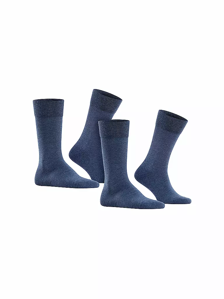 FALKE | Chaussettes, lot de 2 "Happy" (marine chiné) | blau