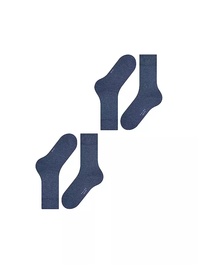 FALKE | Chaussettes, lot de 2 "Happy" (marine chiné) | blau