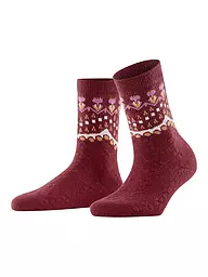 FALKE | Chaussettes beige | Rouge foncé