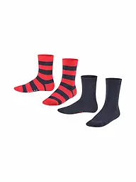 FALKE | Chaussettes enfant Happy Stripe, lot de 2, noir | Bleu