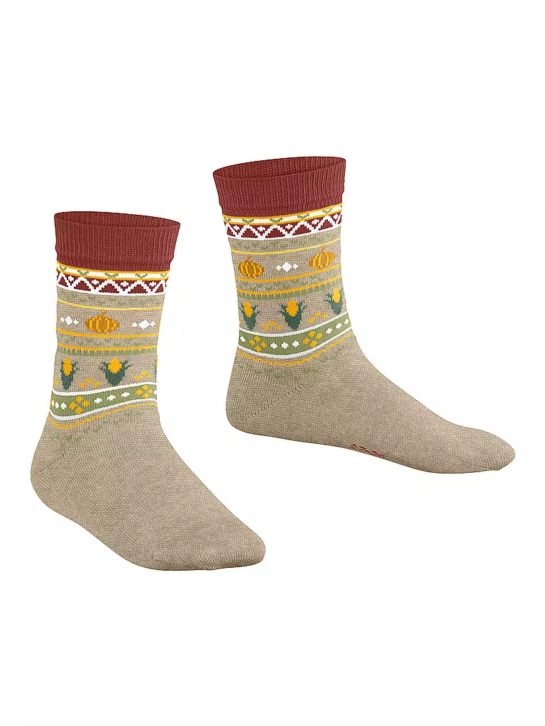 FALKE | Chaussettes enfant PUMPKIN FAIR ISLE sable chiné | 