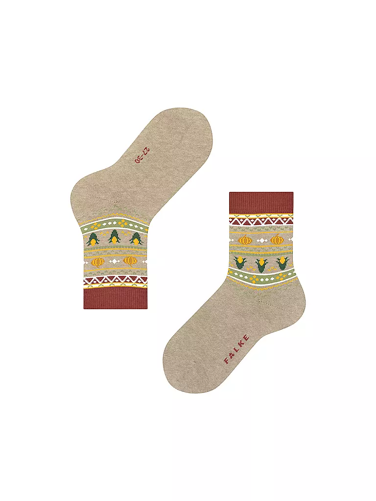 FALKE | Chaussettes enfant PUMPKIN FAIR ISLE sable chiné | 