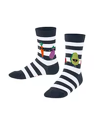 FALKE | Chaussettes fille sable chiné | Bleu foncé