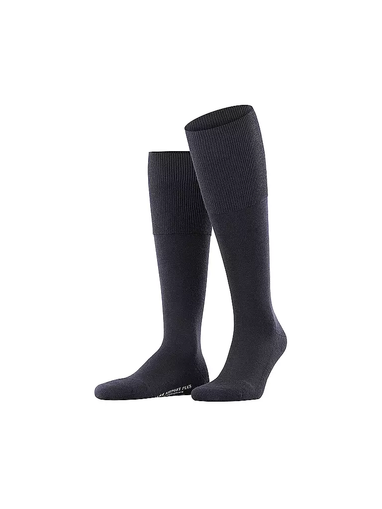 FALKE | Chaussettes hautes AIRPORT PLUS bleu marine foncé | dunkelblau
