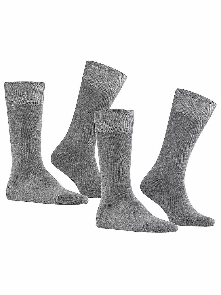 FALKE | Chaussettes lot de 2 "Happy" (gris clair chiné) | 