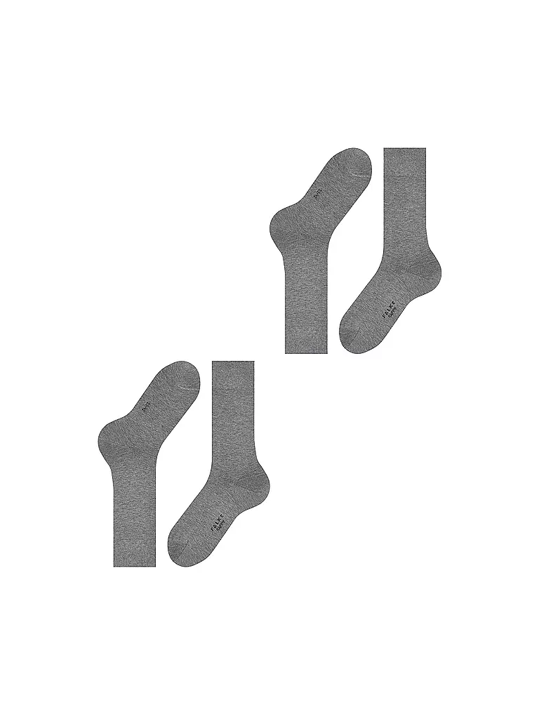 FALKE | Chaussettes lot de 2 "Happy" (gris clair chiné) | 