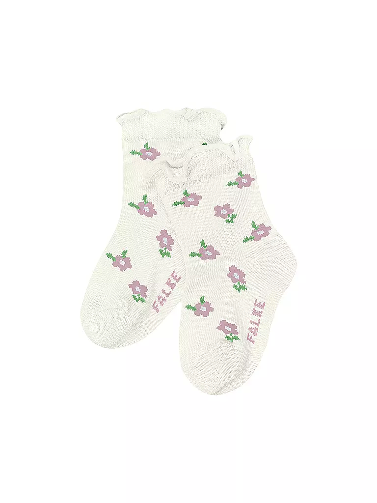 FALKE | Chaussettes pour bébé fille LITTLE DISTY FLOWERS blanc cassé | Crème