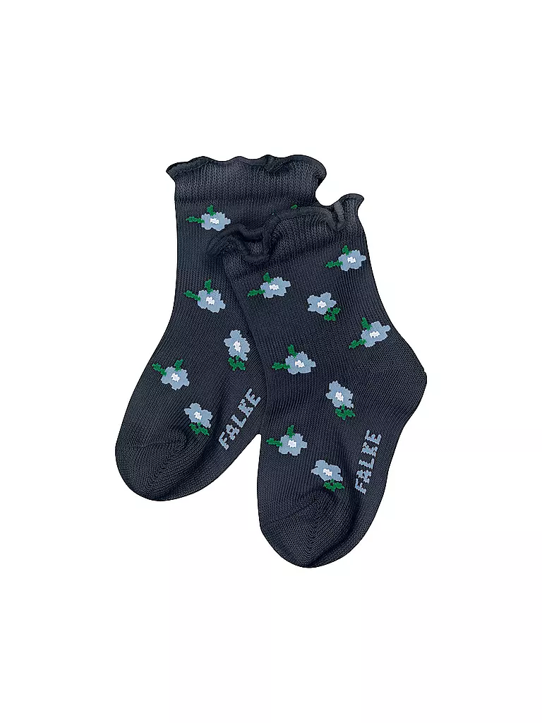 FALKE | Chaussettes pour bébé fille LITTLE DITSY FLOWERS bleu espace | Bleu foncé
