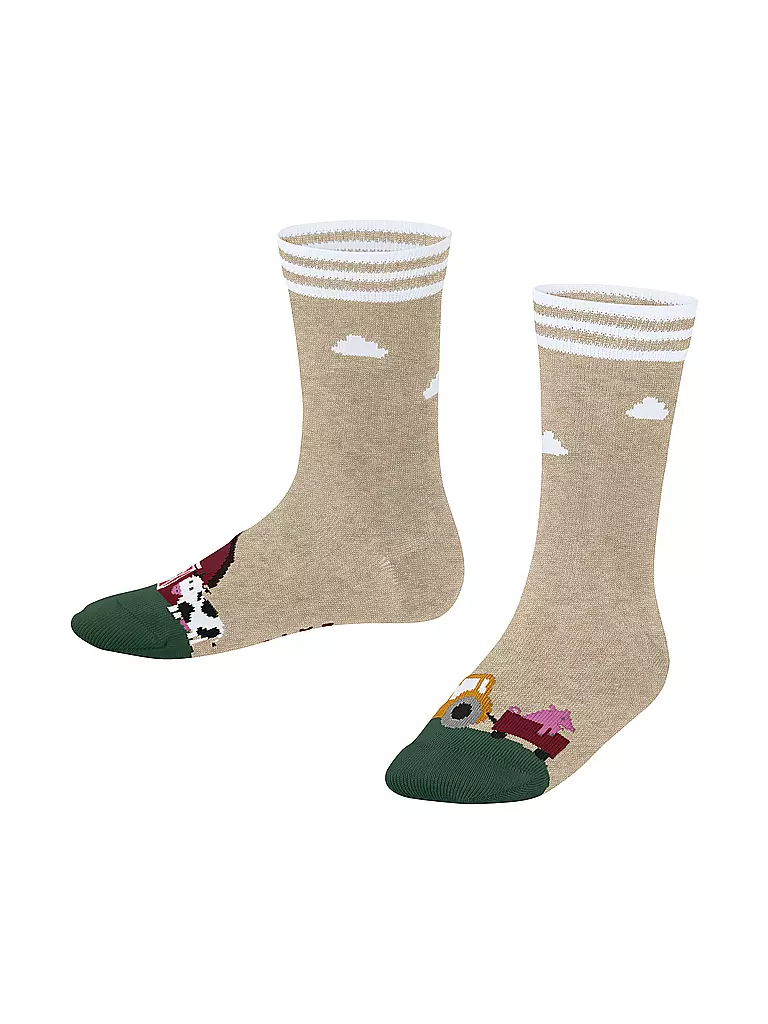 FALKE | Chaussettes pour garçons FARM LIFE sable chiné | beige
