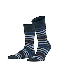 FALKE | Chaussettes TINTED STRIPE asphalt mel | Bleu foncé
