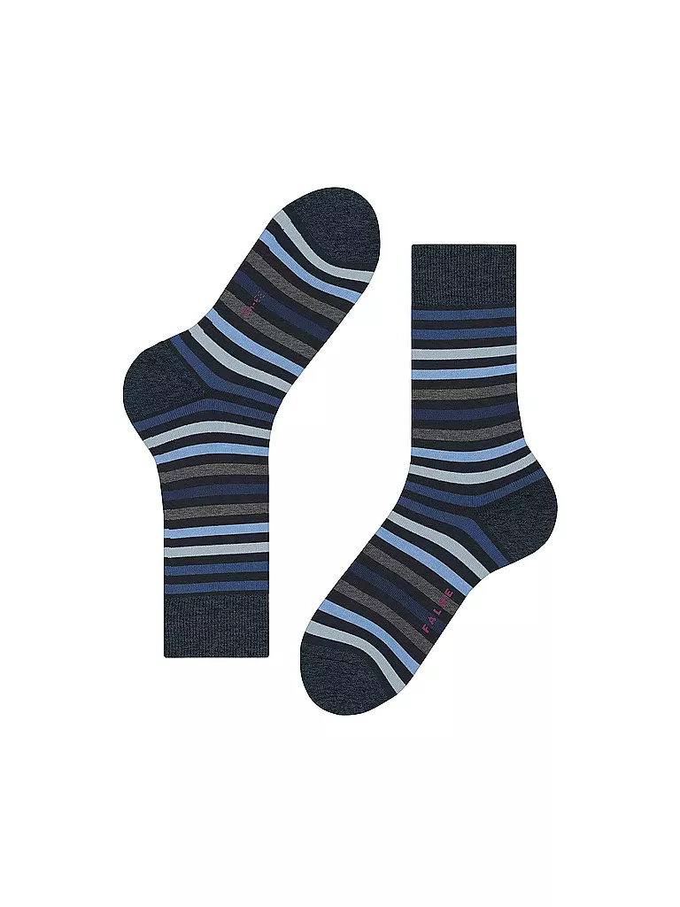 FALKE | Chaussettes TINTED STRIPE bleu marine foncé | 