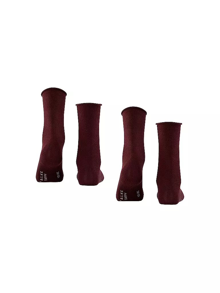 FALKE | Happy Socken lot de 2 barolo | dunkelrot
