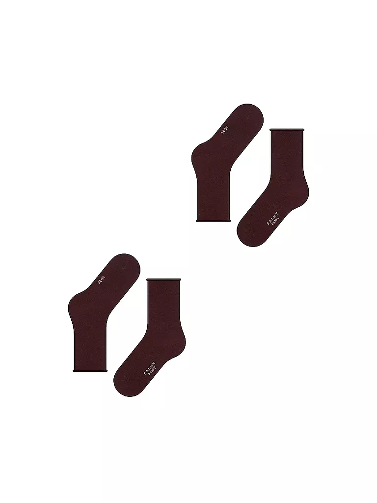 FALKE | Happy Socken lot de 2 barolo | dunkelrot