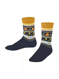 FALKE | Chaussettes enfant PUMPKIN FAIR ISLE sable chiné | Bleu foncé