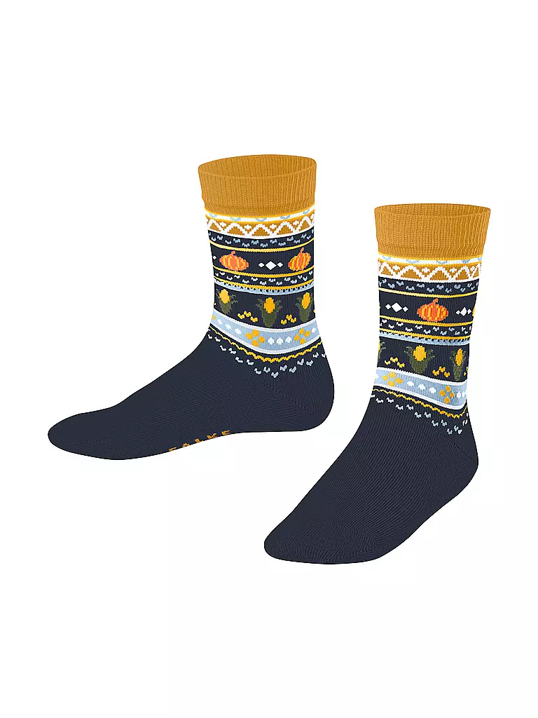 FALKE | Kinder Socken PUMPKIN FAIR ISLE space blue | Bleu foncé