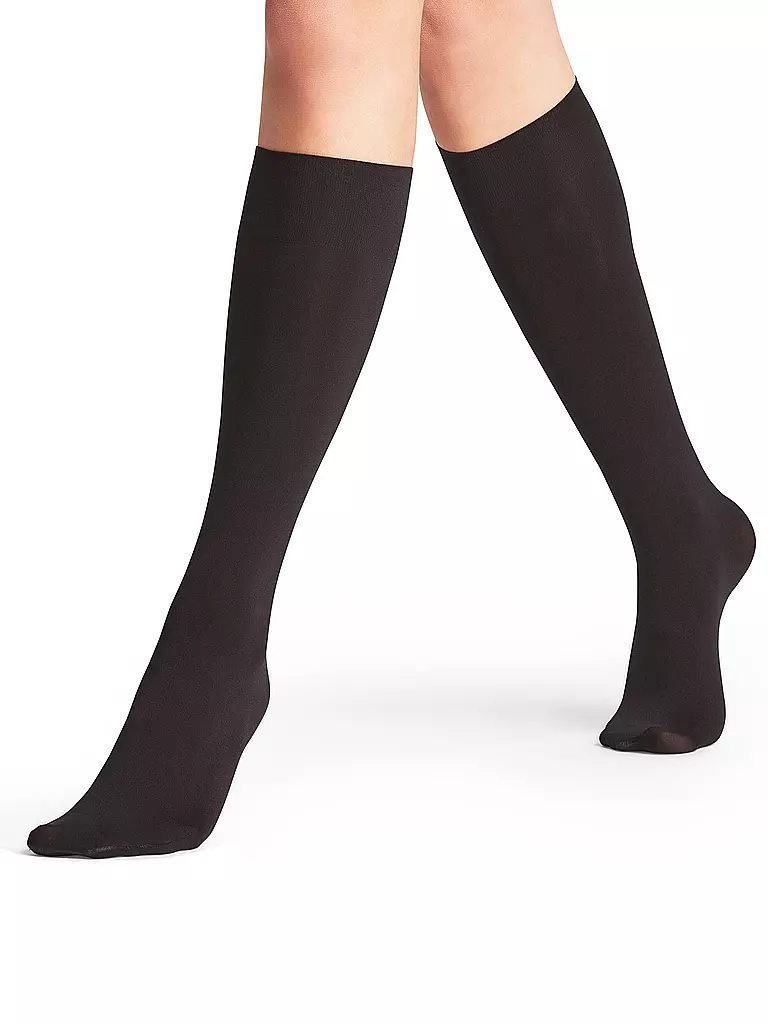 FALKE | Kneehigh Seidenglatt 40 den black | Noir